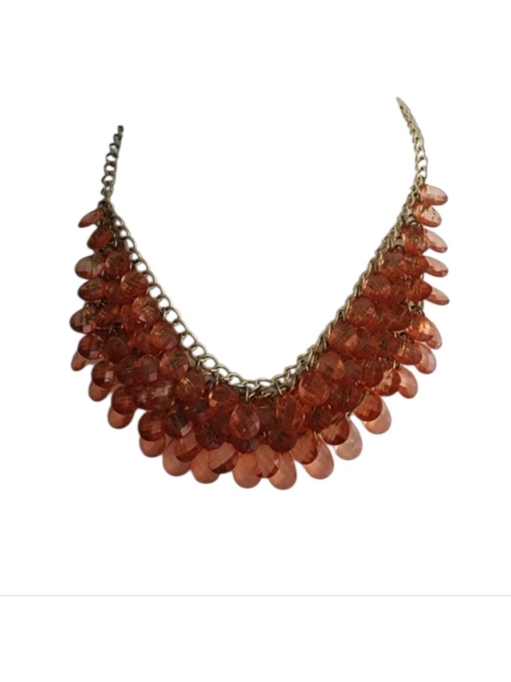 Gold and Orange Statement Necklace